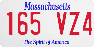 MA license plate 165VZ4