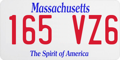 MA license plate 165VZ6