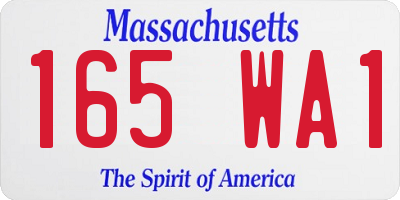 MA license plate 165WA1