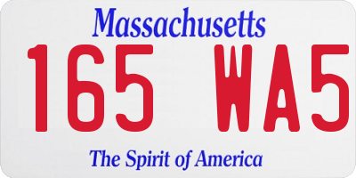 MA license plate 165WA5