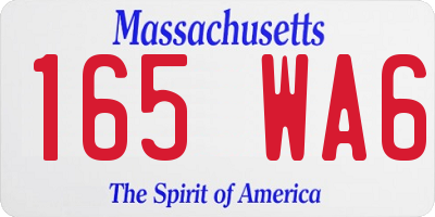 MA license plate 165WA6