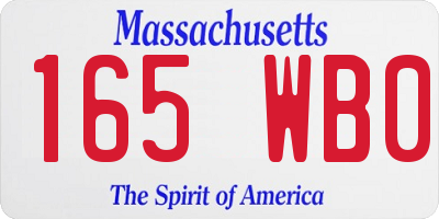 MA license plate 165WB0