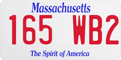 MA license plate 165WB2
