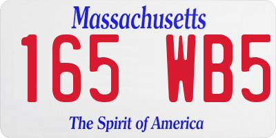 MA license plate 165WB5