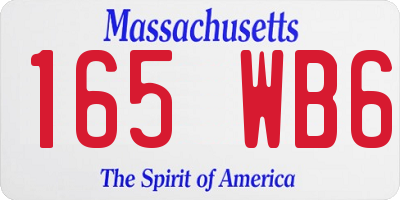 MA license plate 165WB6