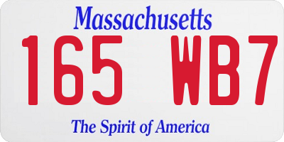 MA license plate 165WB7