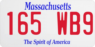 MA license plate 165WB9