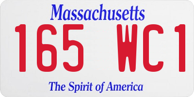MA license plate 165WC1