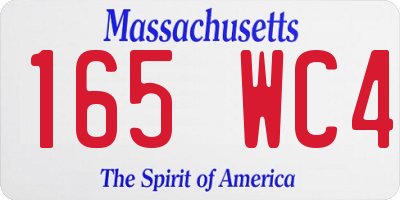 MA license plate 165WC4