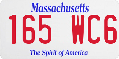 MA license plate 165WC6