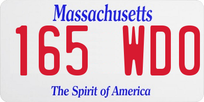 MA license plate 165WD0