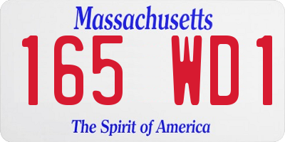 MA license plate 165WD1