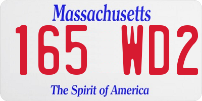 MA license plate 165WD2