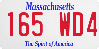 MA license plate 165WD4