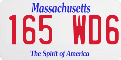 MA license plate 165WD6