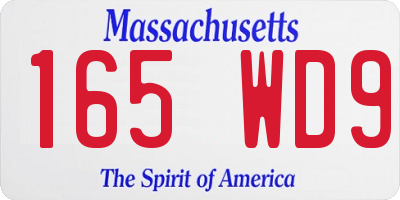 MA license plate 165WD9