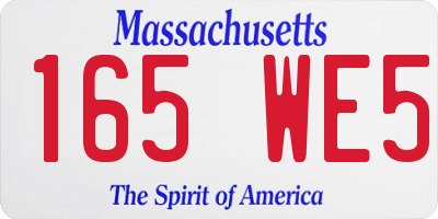 MA license plate 165WE5