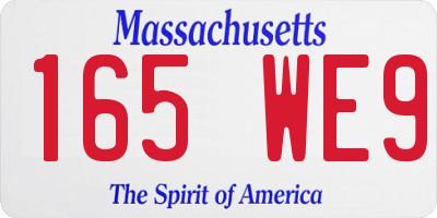 MA license plate 165WE9