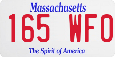 MA license plate 165WF0
