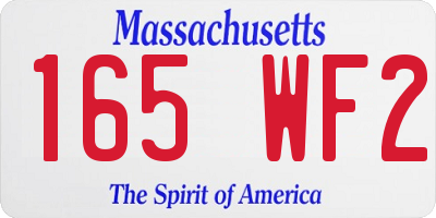 MA license plate 165WF2