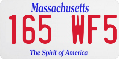 MA license plate 165WF5