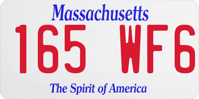 MA license plate 165WF6