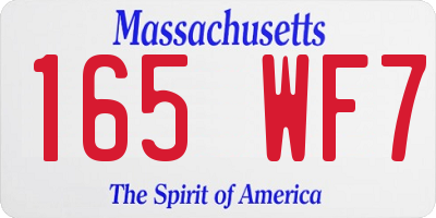 MA license plate 165WF7