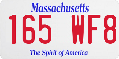 MA license plate 165WF8