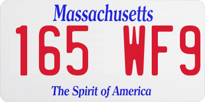 MA license plate 165WF9