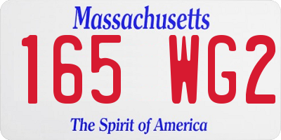 MA license plate 165WG2