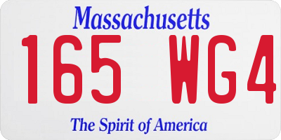 MA license plate 165WG4