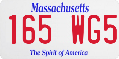 MA license plate 165WG5