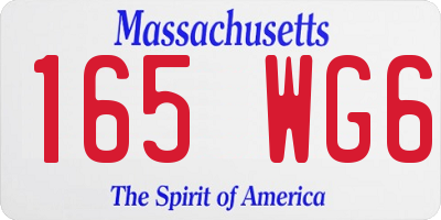 MA license plate 165WG6