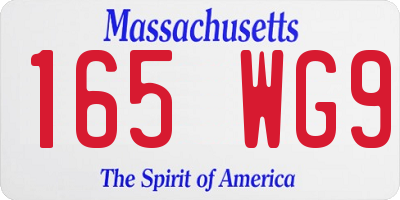 MA license plate 165WG9