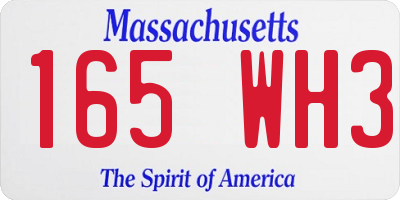 MA license plate 165WH3