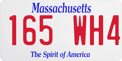 MA license plate 165WH4