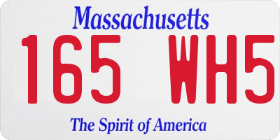 MA license plate 165WH5
