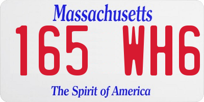 MA license plate 165WH6