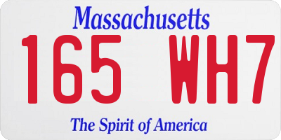 MA license plate 165WH7