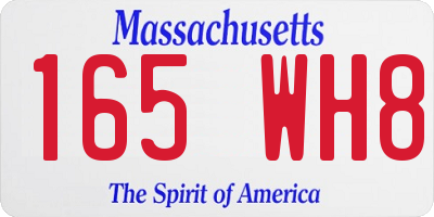 MA license plate 165WH8