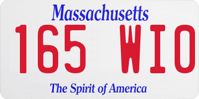 MA license plate 165WI0