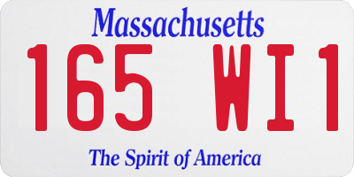 MA license plate 165WI1