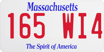 MA license plate 165WI4