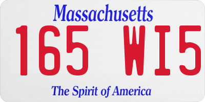MA license plate 165WI5