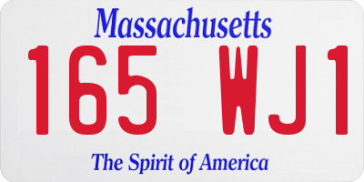 MA license plate 165WJ1