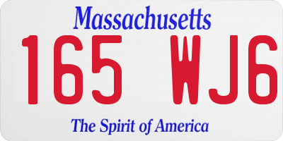 MA license plate 165WJ6