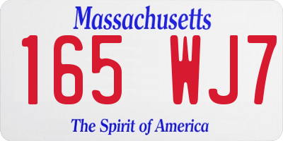 MA license plate 165WJ7