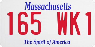 MA license plate 165WK1