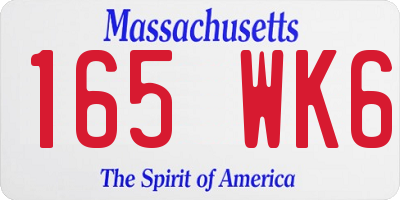 MA license plate 165WK6