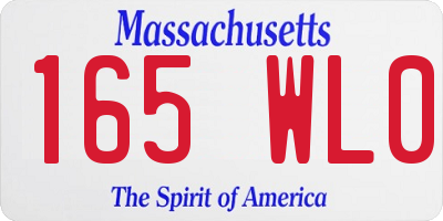 MA license plate 165WL0